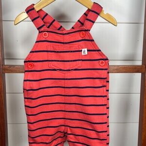 Striped Red and Navy Kids Cotton Overalls